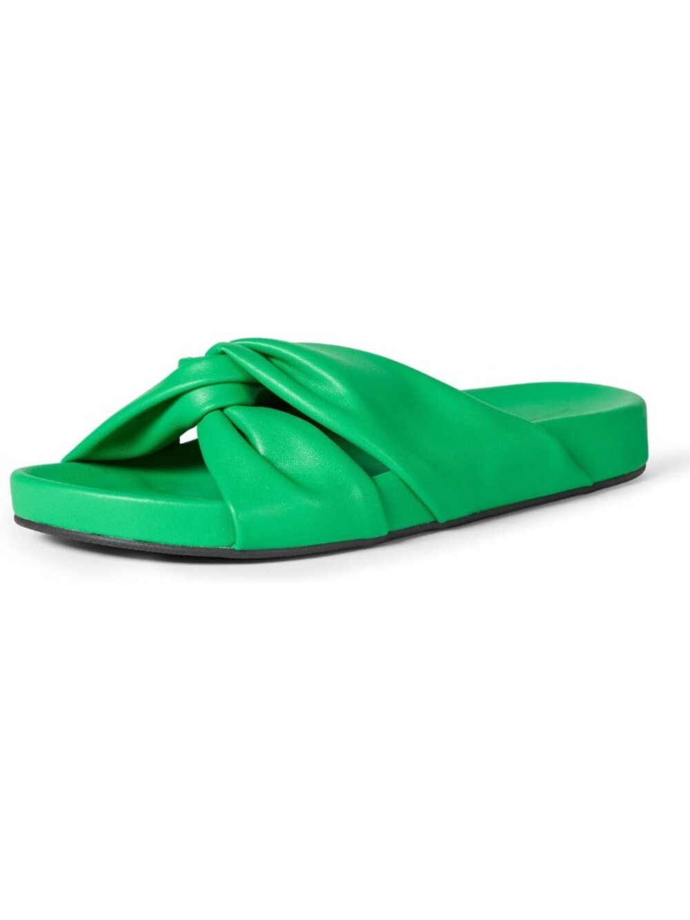 Stylish Women's Twist Slide Sandals with Cradling Cupped Sole - Faux Leather